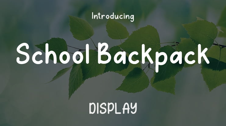 School Backpack Font