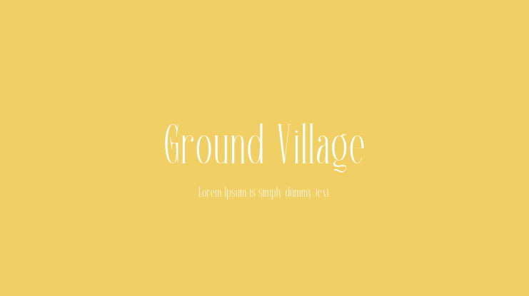 Ground Village Font