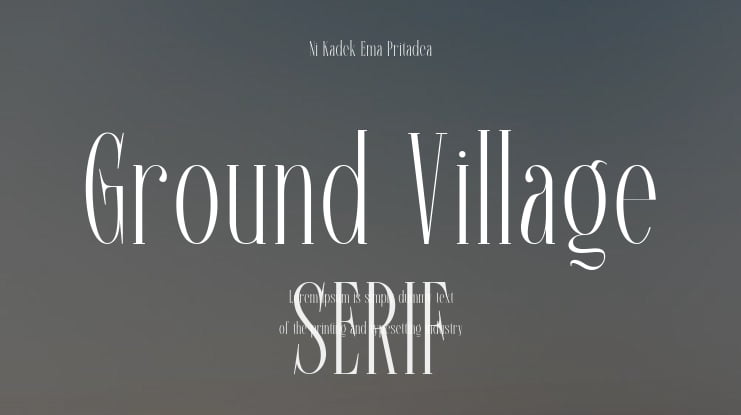 Ground Village Font