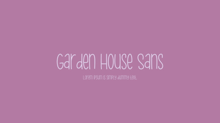 Garden House Sans Font