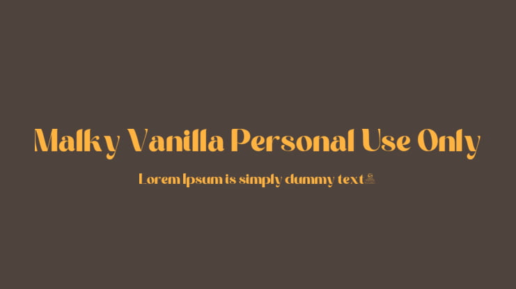 Malky Vanilla Personal Use Only Font