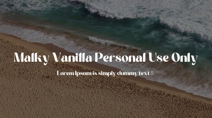 Malky Vanilla Personal Use Only Font