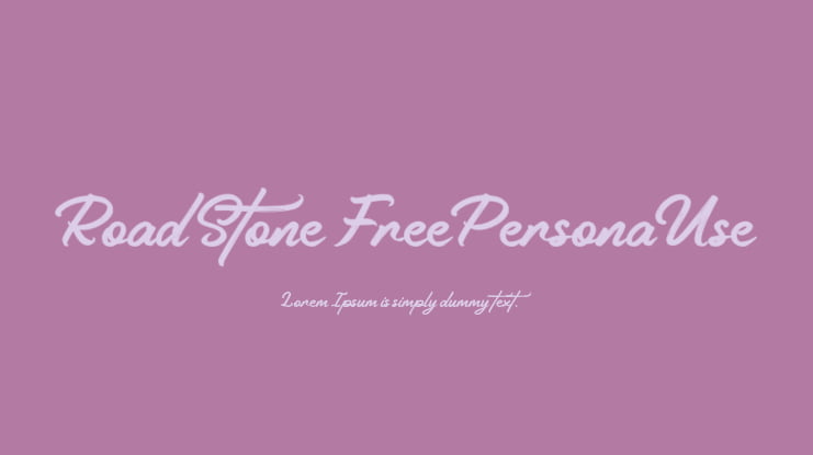 Road Stone FreePersonaUse Font