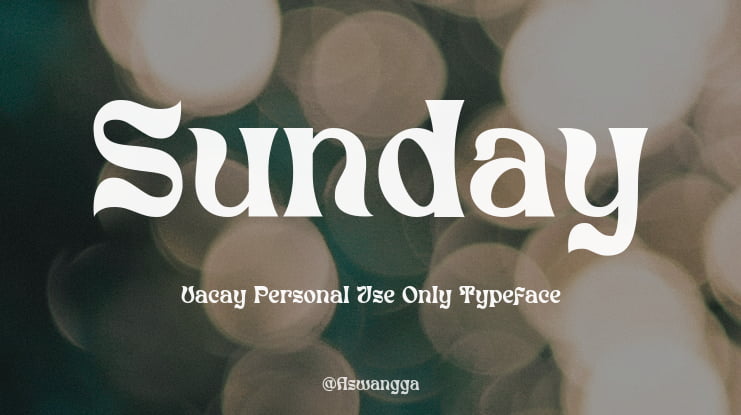 Sunday Vacay Personal Use Only Font