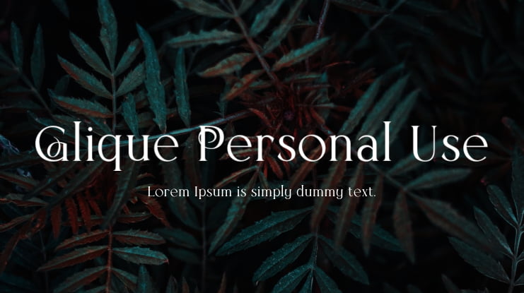 Glique Personal Use Font