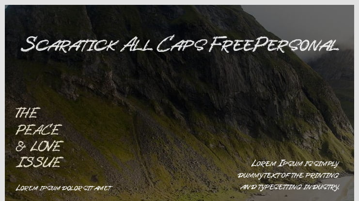 Scaratick All Caps FreePersonal Font Family