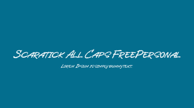 Scaratick All Caps FreePersonal Font Family