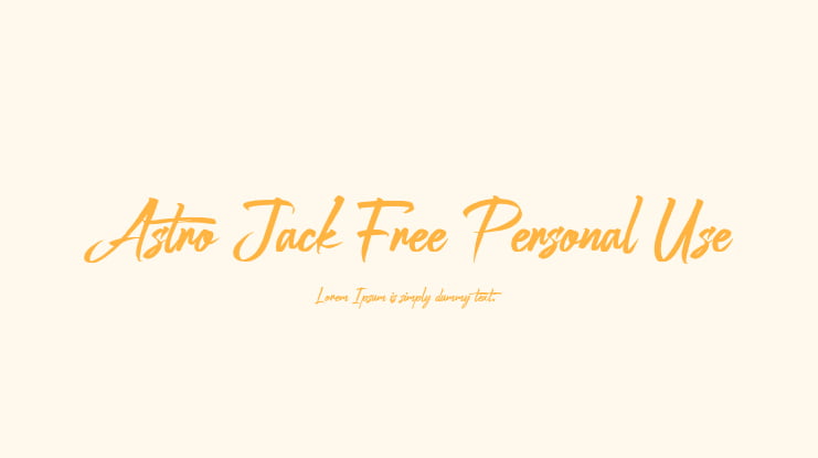 Astro Jack Free Personal Use Font