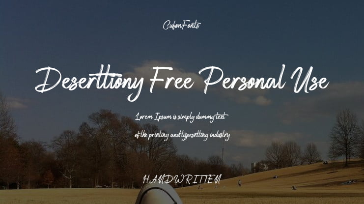 Deserttiony Free Personal Use Font