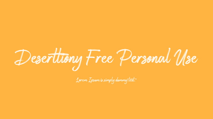 Deserttiony Free Personal Use Font