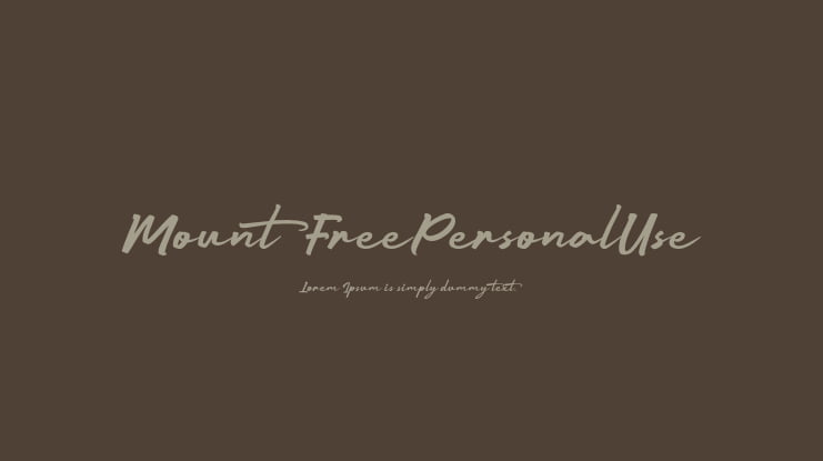 Mount  FreePersonalUse Font