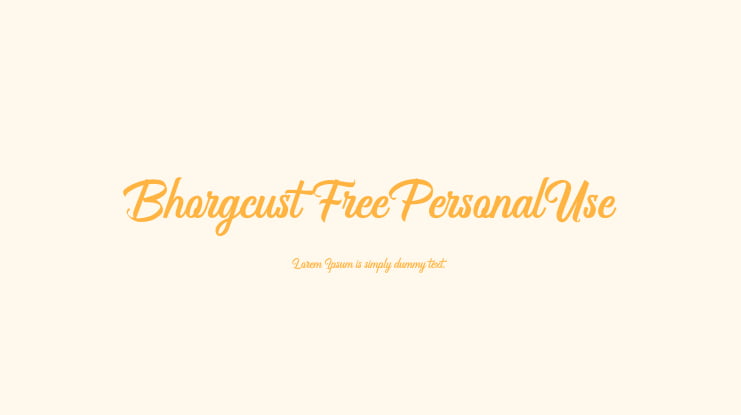 Bhorgcust FreePersonalUse Font