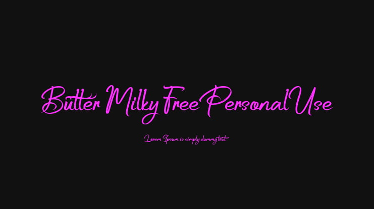 Butter Milky FreePersonalUse Font