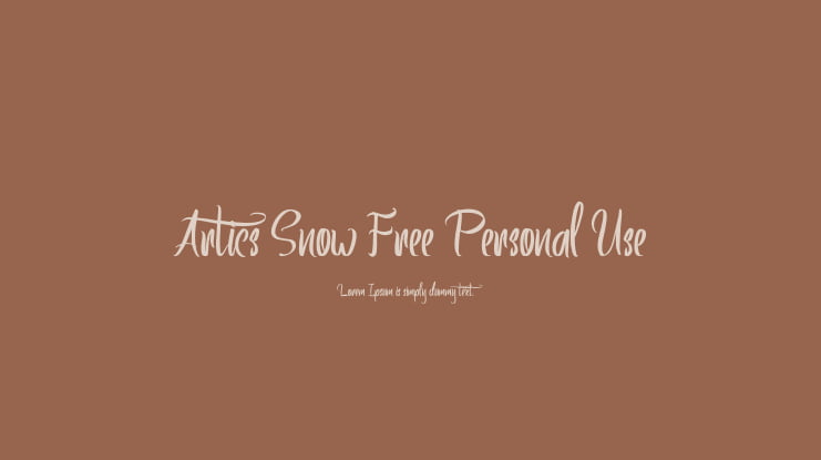 Artics Snow Free Personal Use Font