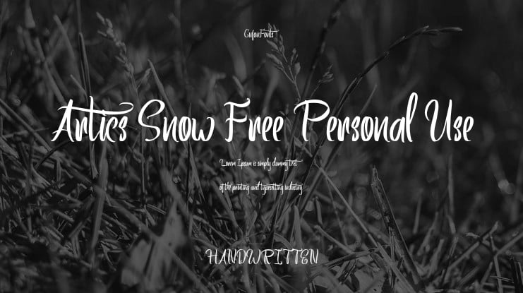 Artics Snow Free Personal Use Font