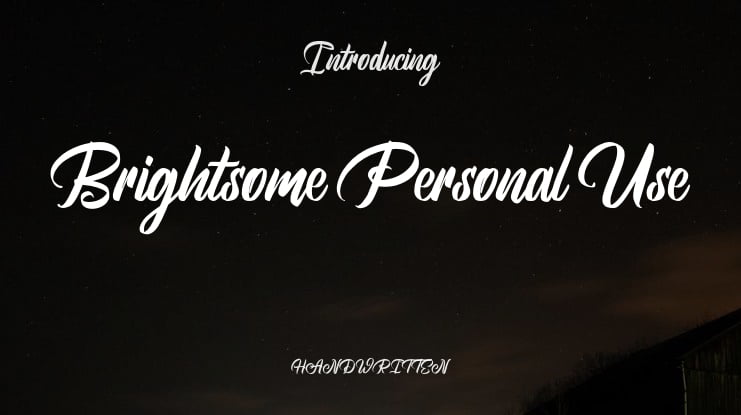 Brightsome Personal Use Font