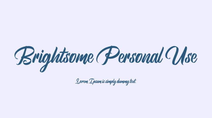 Brightsome Personal Use Font