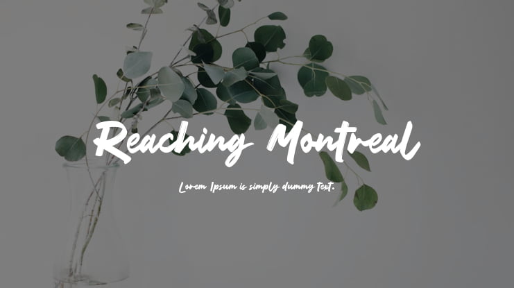 Reaching Montreal Font