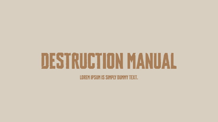 Destruction Manual Font