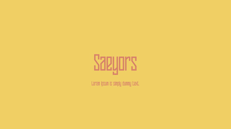 Saeyors Font