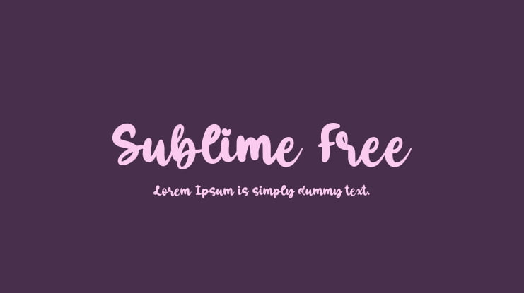 Sublime Free Font