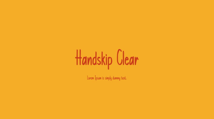 Handskip Clear Font