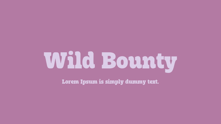 Wild Bounty Font Family