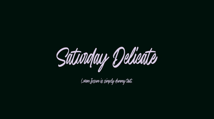 Saturday Delicate Font