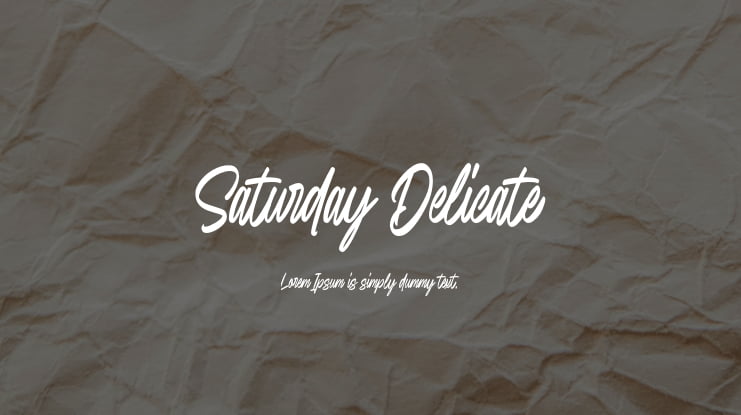 Saturday Delicate Font