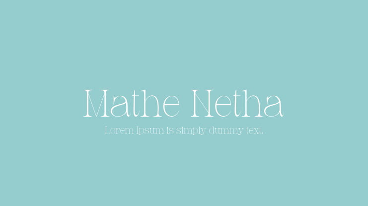 Mathe Netha Font Family