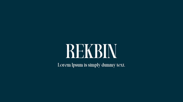 REKBIN Font