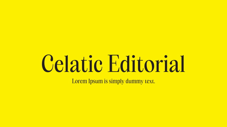 Celatic Editorial Font