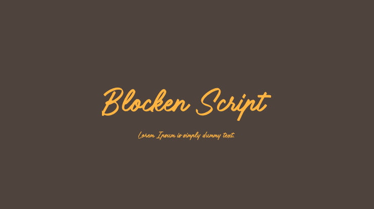 Blocken Script Font