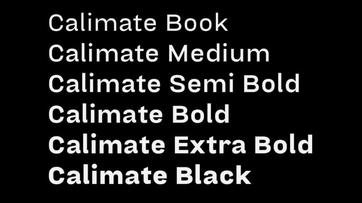 Calimate Font Family