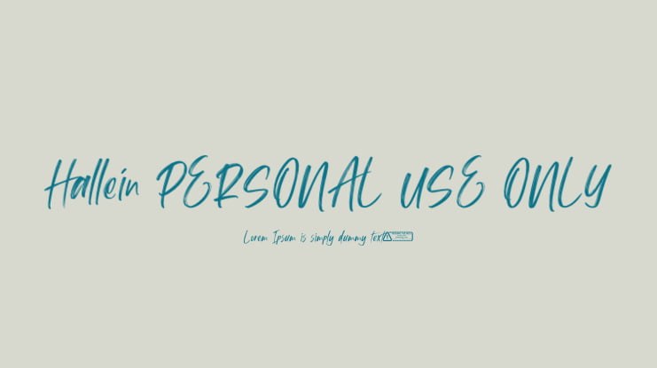 Hallein PERSONAL USE ONLY Font