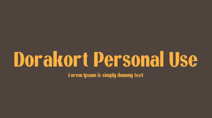 Dorakort Personal Use Font