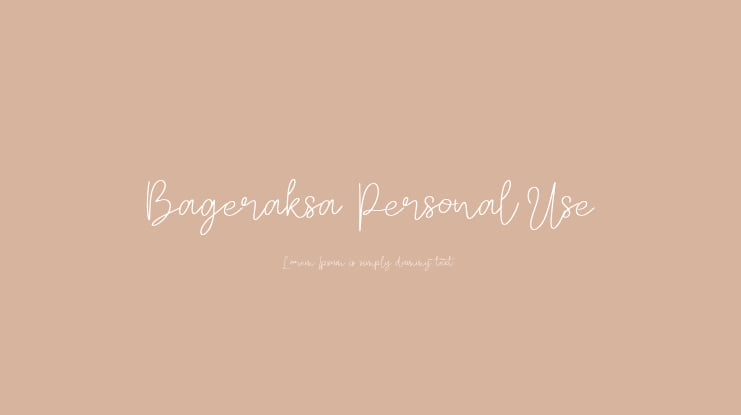 Bageraksa Personal Use Font