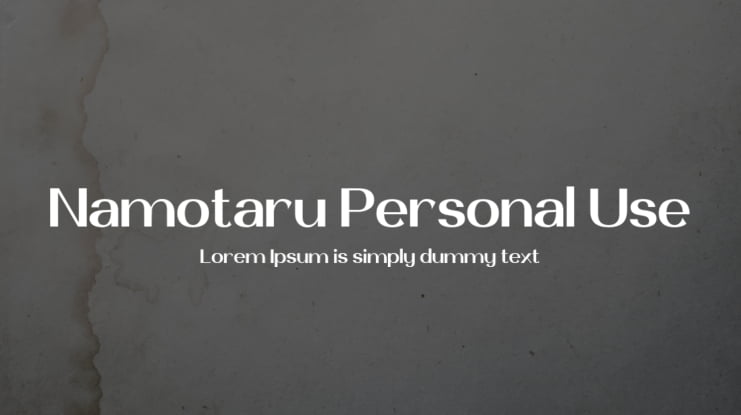 Namotaru Personal Use Font