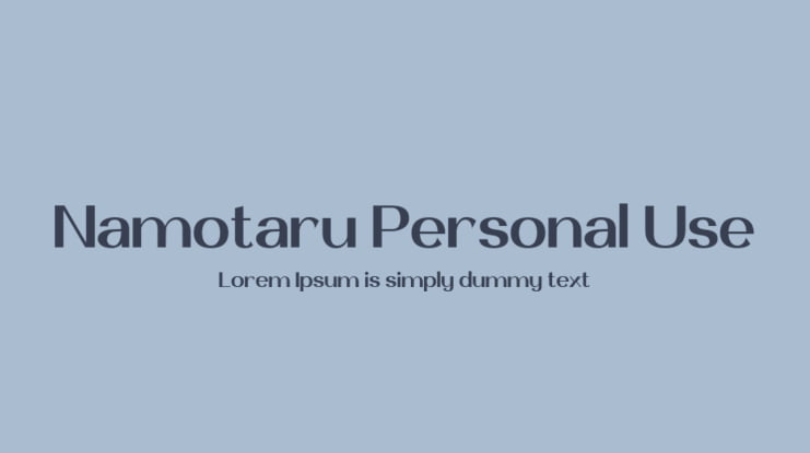 Namotaru Personal Use Font