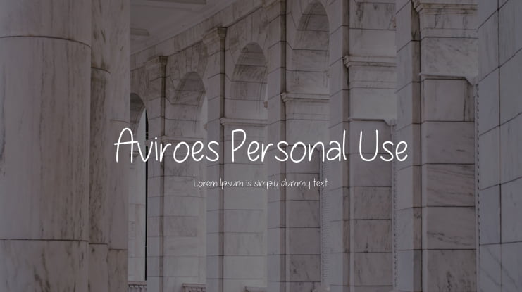 Aviroes Personal Use Font