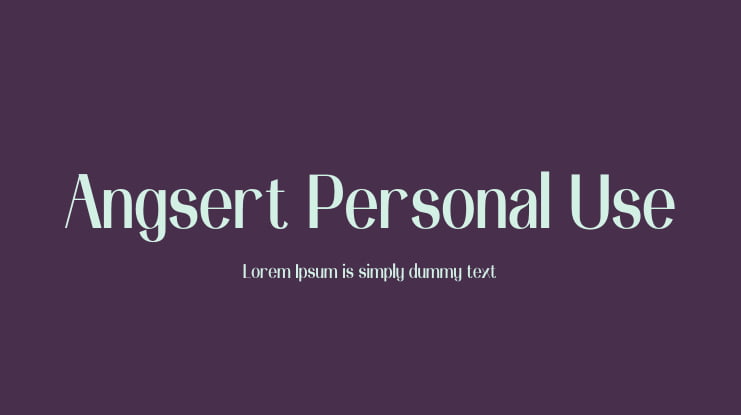 Angsert Personal Use Font