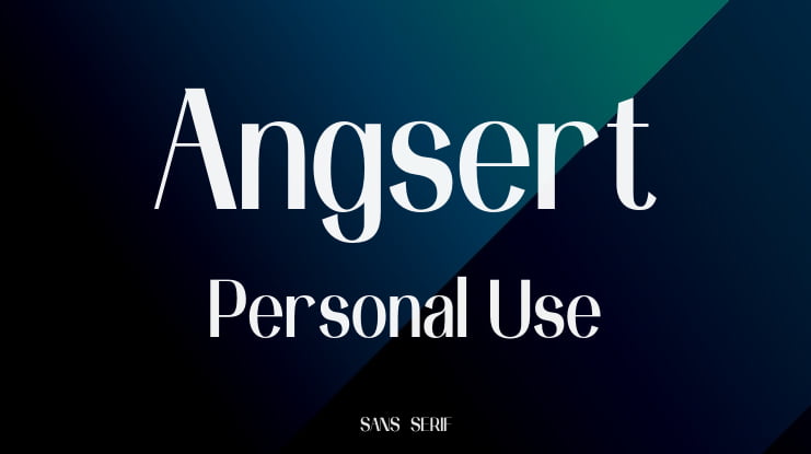 Angsert Personal Use Font