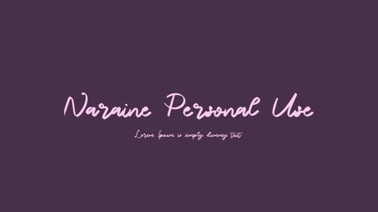 Naraine Personal Use Font