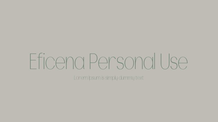 Eficena Personal Use Font