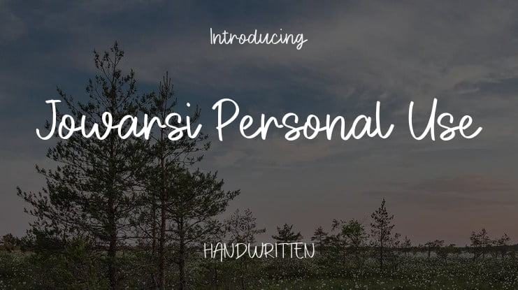 Jowarsi Personal Use Font