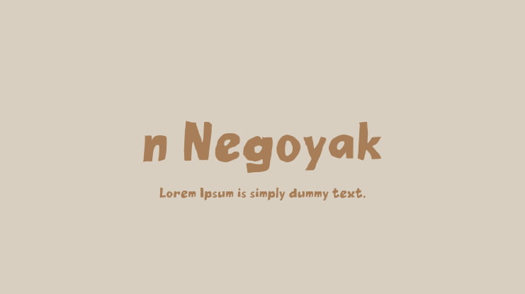 n Negoyak Font