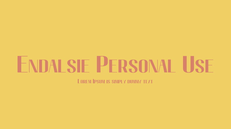 Endalsie Personal Use Font