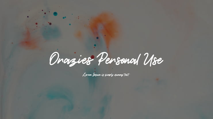 Orazies Personal Use Font