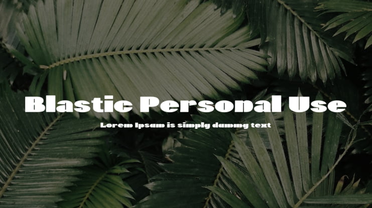 Blastic Personal Use Font