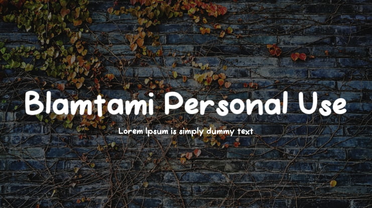 Blamtami Personal Use Font